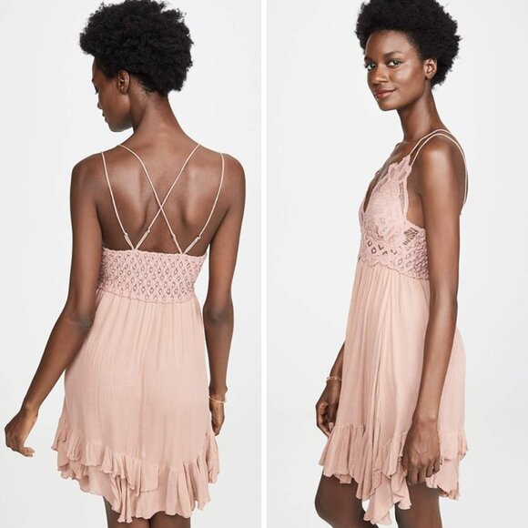 HP 🎉 NWT Free People Adella Slip Dress in Rose - Picture 2 of 11